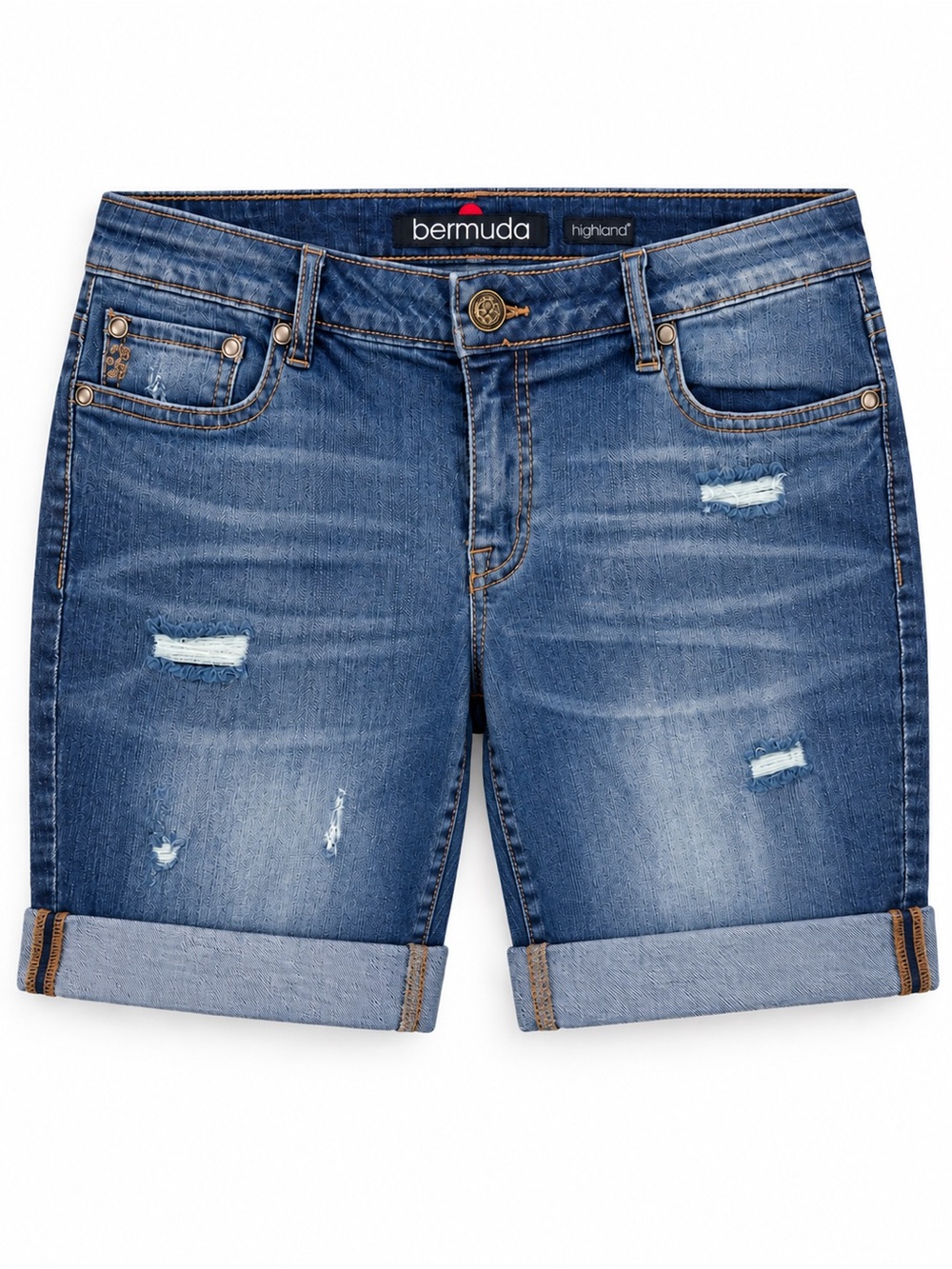 Jessica Simpson Highland Bermuda Shorts Distressed Denim Rolled Hem Size 30 NWT